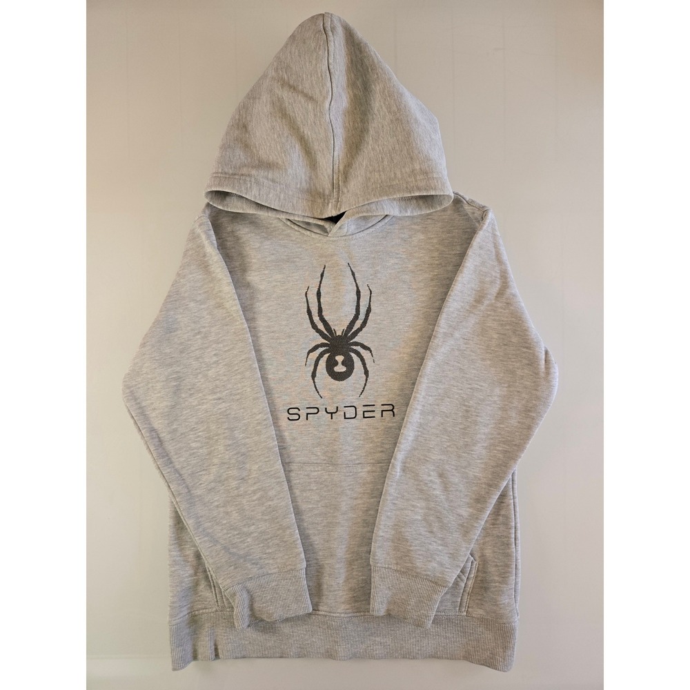 Spyder Boys Gray Graphic Pullover Hoodie Sweatshirt Size L 10/12